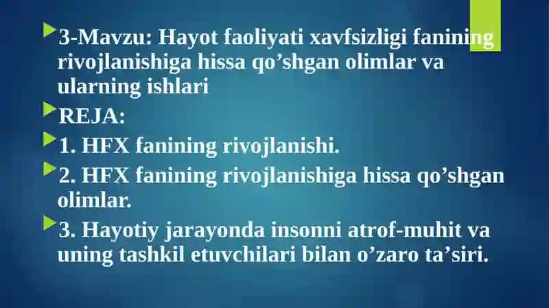 Hayot faoliyati xavfsizligi 2