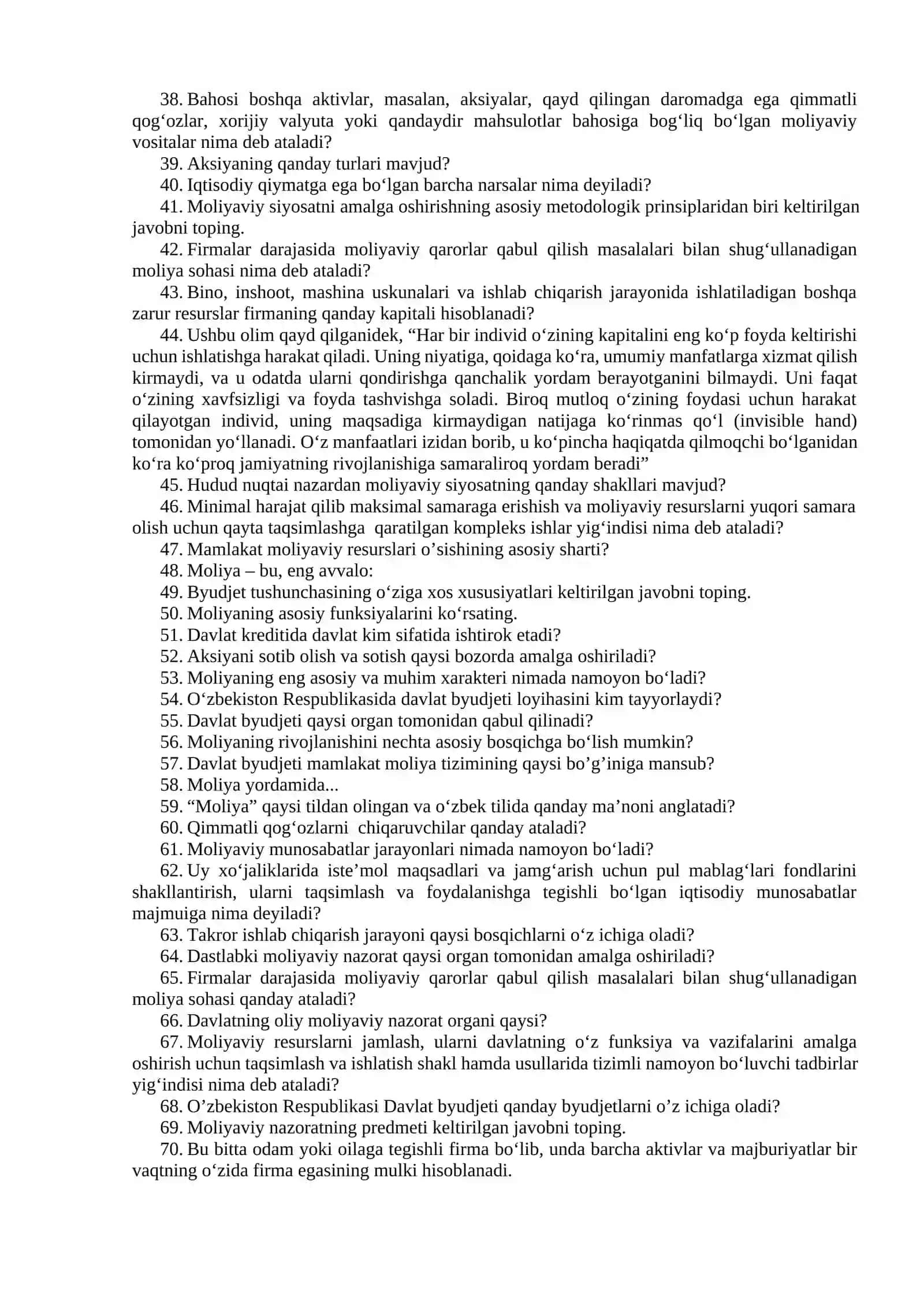 Moliyaviy vositalarni ta'lim 2