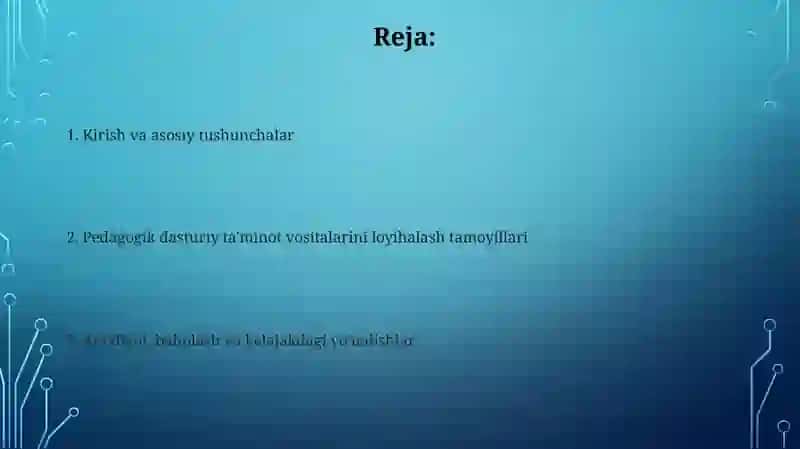 Pedagogik dasturiy ta'minot vositalari (PDTV) 2