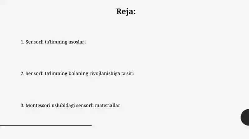 Montessori sensor ta'limi 2