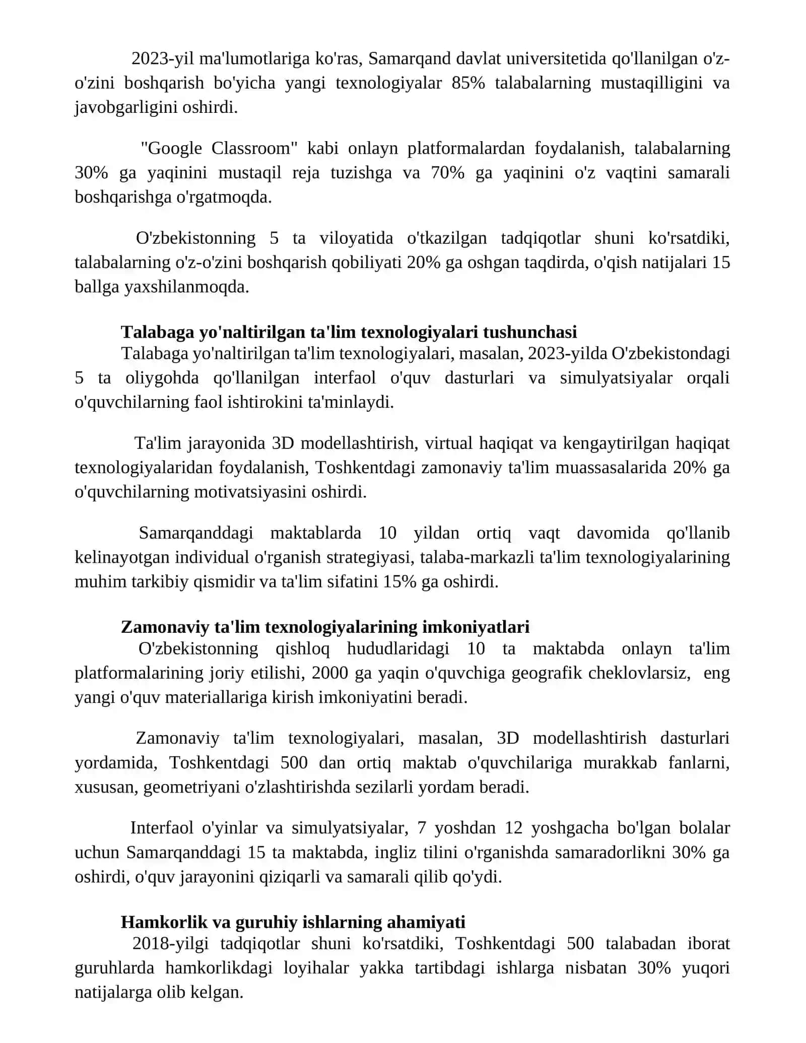 Shaxsga yo’naltirilgan ta’lim texnologiyasi 2