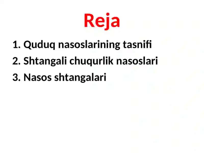 SHTАNGАLI CHUQURLIK NАSОSLАRINI ISH PRINSIPI BILAN O’RGANISH VA JIHOZLARI BILAN TANISHISH 2
