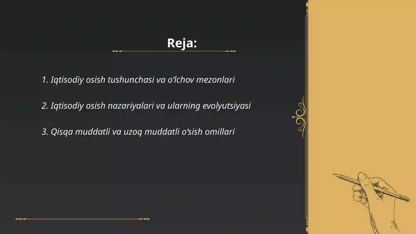 Iqtisodiy osish fanining mohiyati va ahamiyati 2