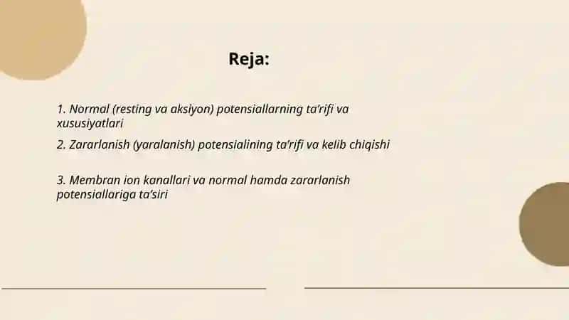 Tirik to‘qimalarda normal va zararlanish potensiallar farqi 2