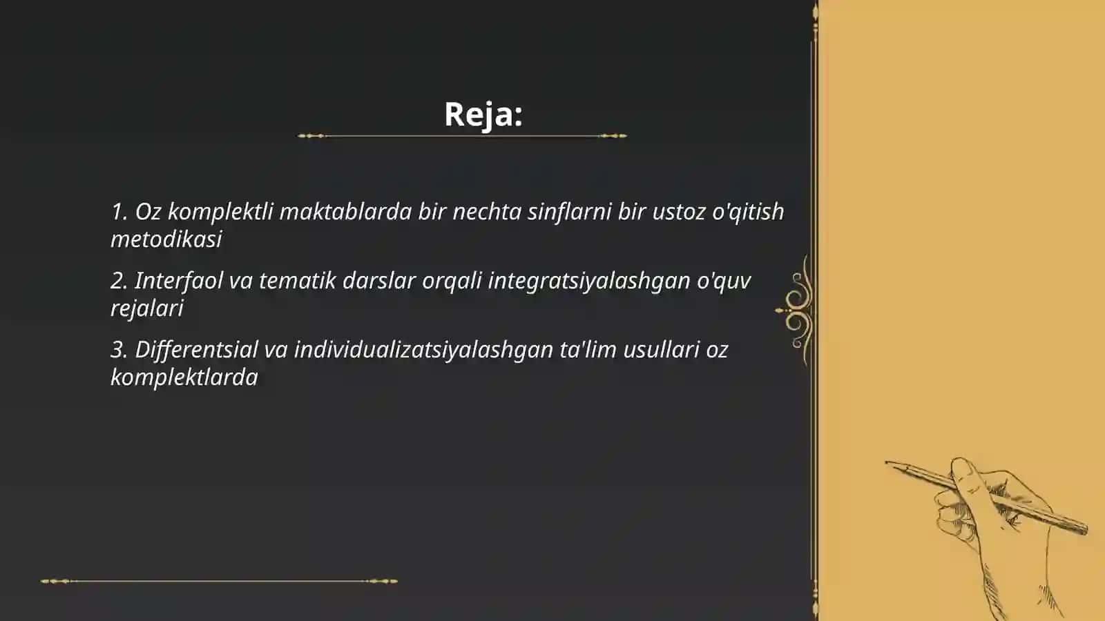 Oz komplektli maktablarda o'qitish xususiyatlari 2