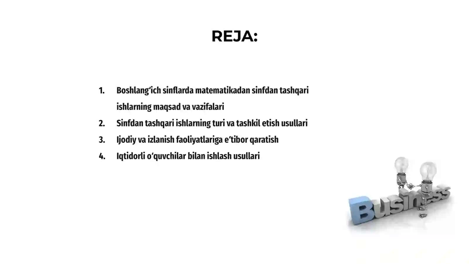 Boshlangʻich sinflarda matematikadan sinfdan tashqari ishlarni tashkil etishning maqsad va vazifalari 2