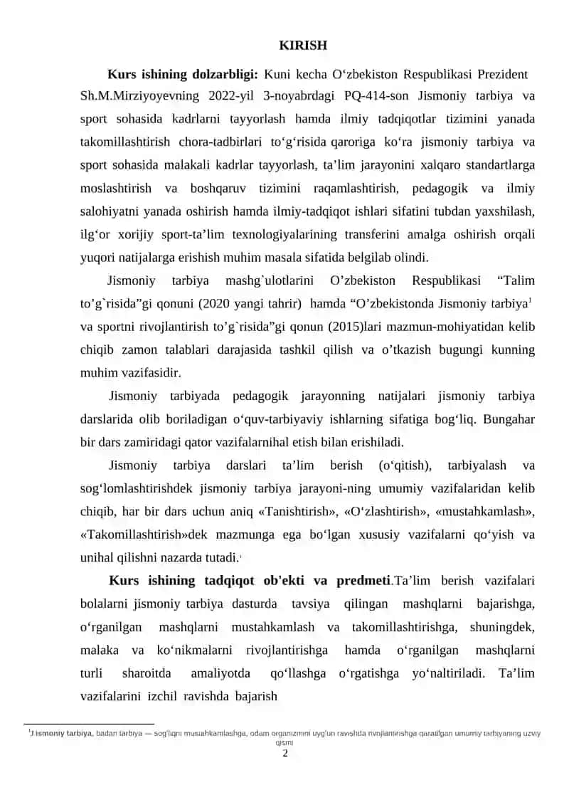 Jismoniy Tarbiya Darslari 2