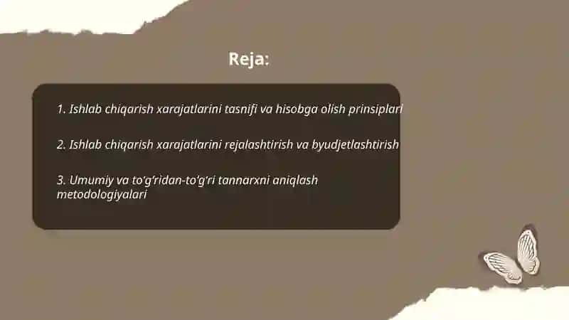 Tadbirkorlik subʼektlarida ishlab chiqarish xarajatlarini boshqarish 2