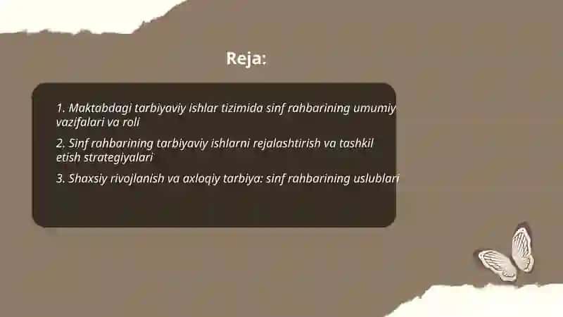 Maktabdagi tarbiyaviy ishlar tizimida snif rahbarinig faoliyati 2