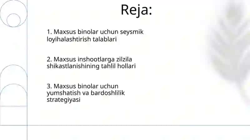 Maxsus inshootlar zilzila qardoshligi masalalari 2