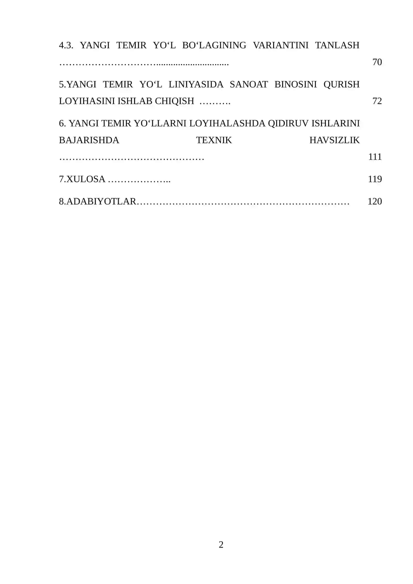 YANGI TEMIR YO'L BO'LAGI VARIANTLARI TAQQOSLASH 2