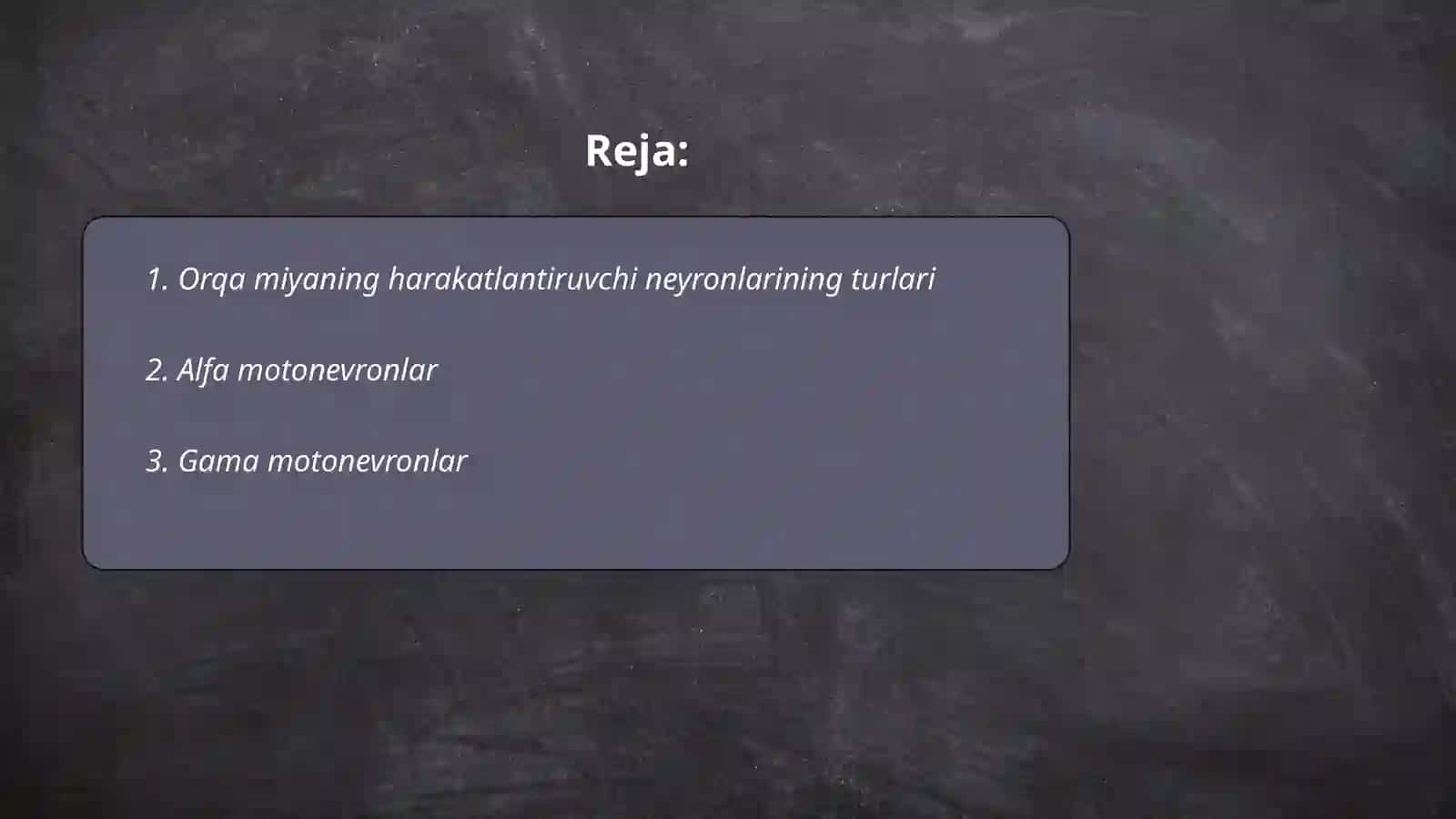 Orqa miyaning harakatlantiruvchi neyronlarining turlari 2