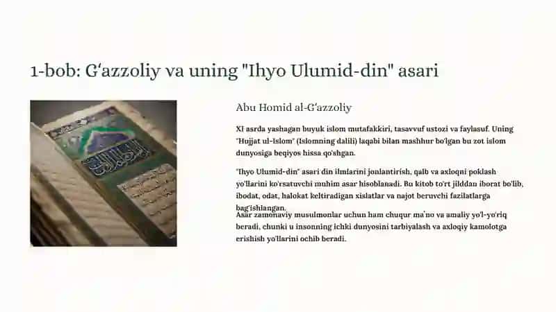 Abu Homid al-Gʻazzoliy "Ihyo Ulumid-din" asari 2