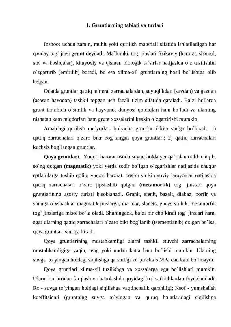 Gruntlarning asosiy hususiyatlari 2