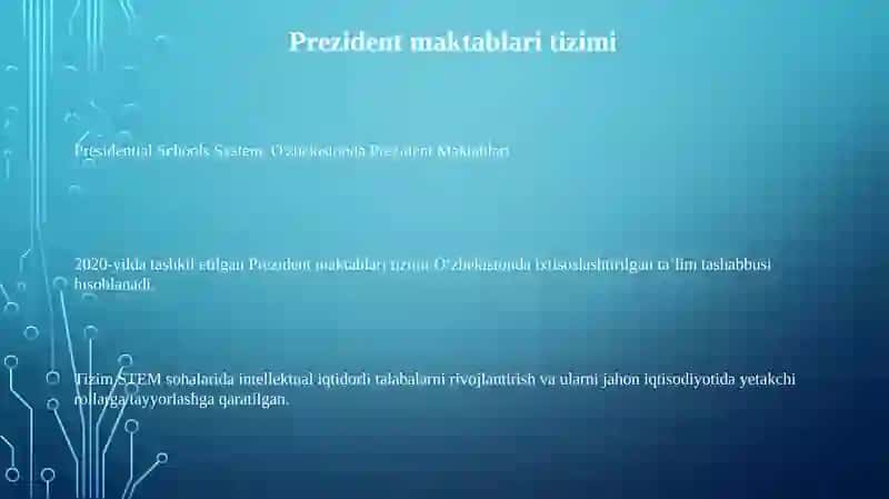 O'Zbekistonda Prezident Maktablari 2