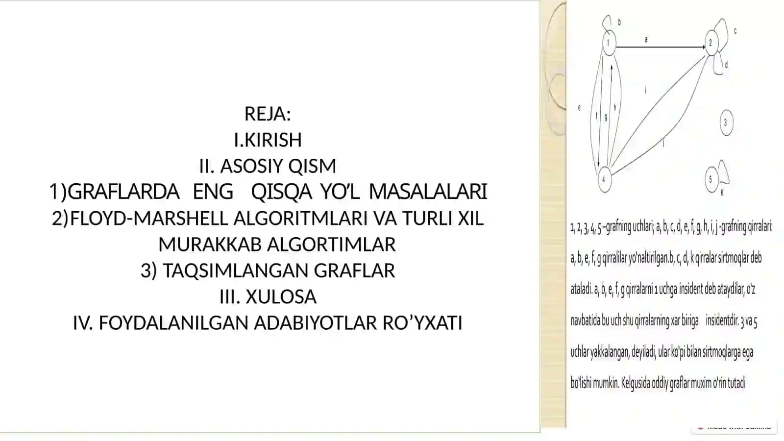 GRAFLARDA ENG QISQA MASOFA TOPISH MASALALARI 2