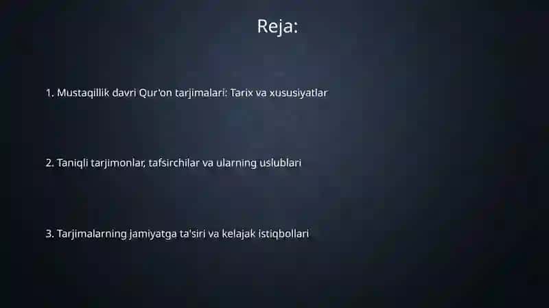 Mustaqilyillarida Qur'onning ózbek tiligiga tarjima qilinishi va tafsirlari 2