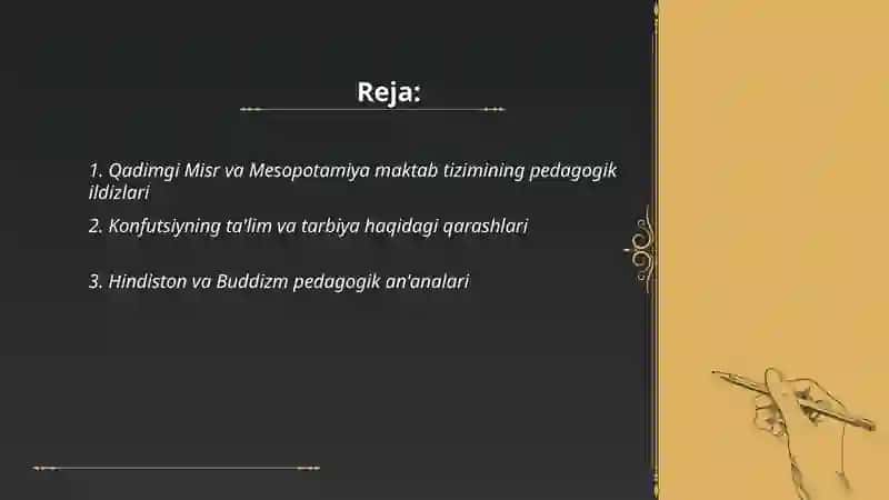 Pedagogika fanining tarixiy ildizi - qadimgi va orta asr mutafakkirlari qarashlari 2