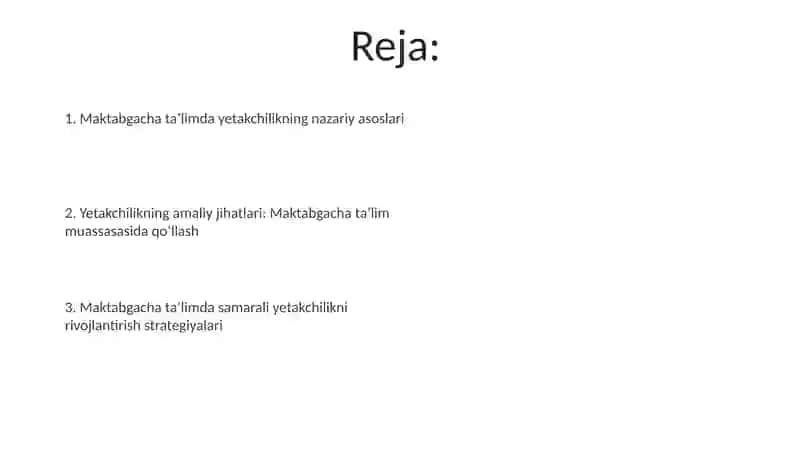 Maktabgacha ta'limda liderlikning nazariy asoslari 2
