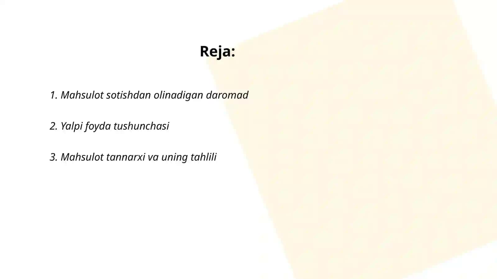 Mahsulot (ish xizmat) sotishdan yalpi foyda va unga ta'sir etuvchi omillar tahlili 2