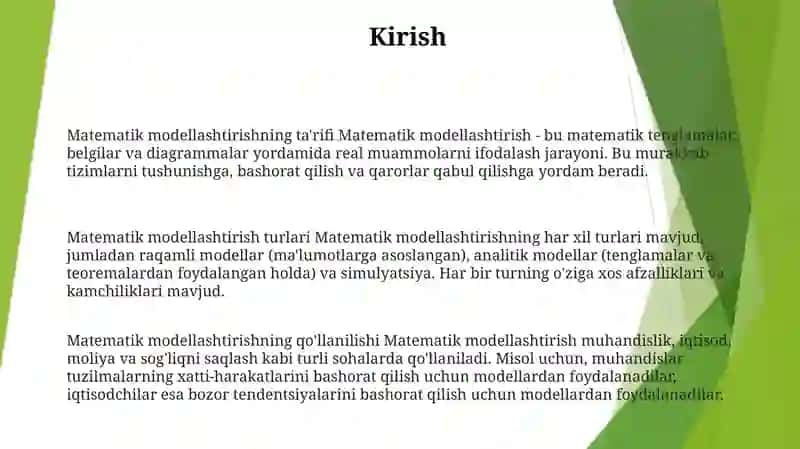 Taktik- Matematik Modellashtirish 2