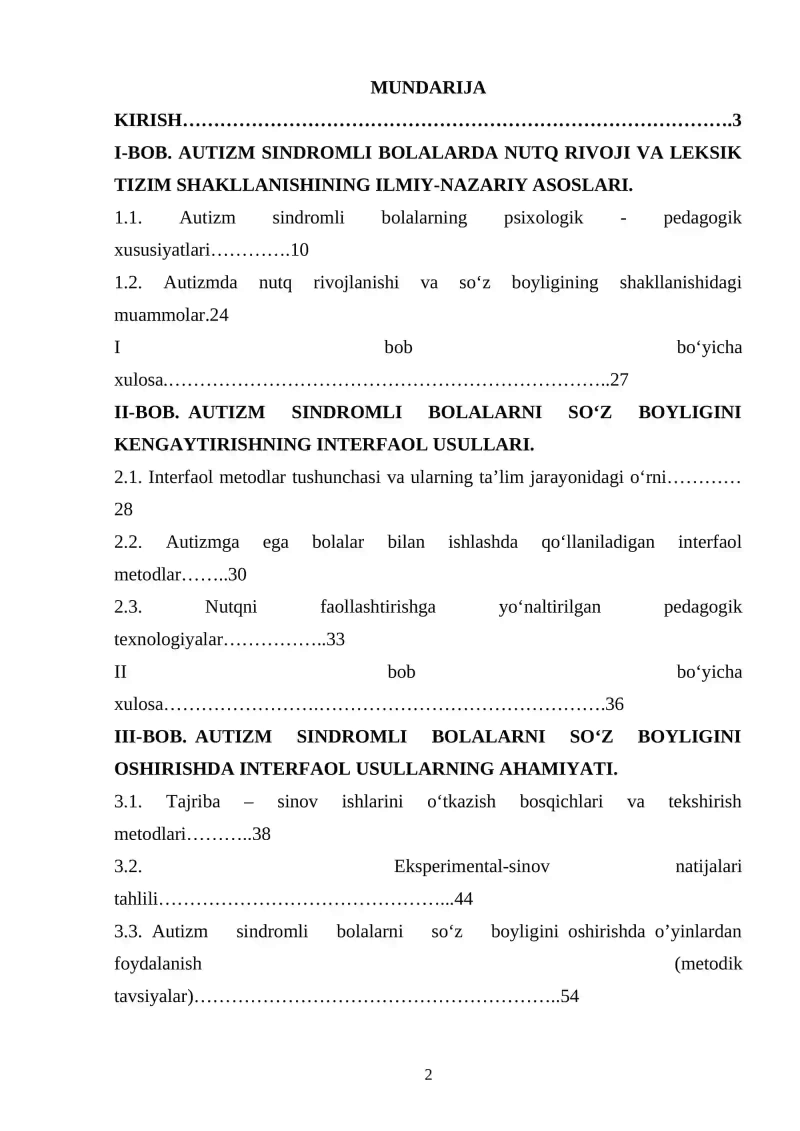 Autizm sindromli bolalarda nutq rivoji va leksik tizim shakllanishining ilmiy-nazariy asoslari 2