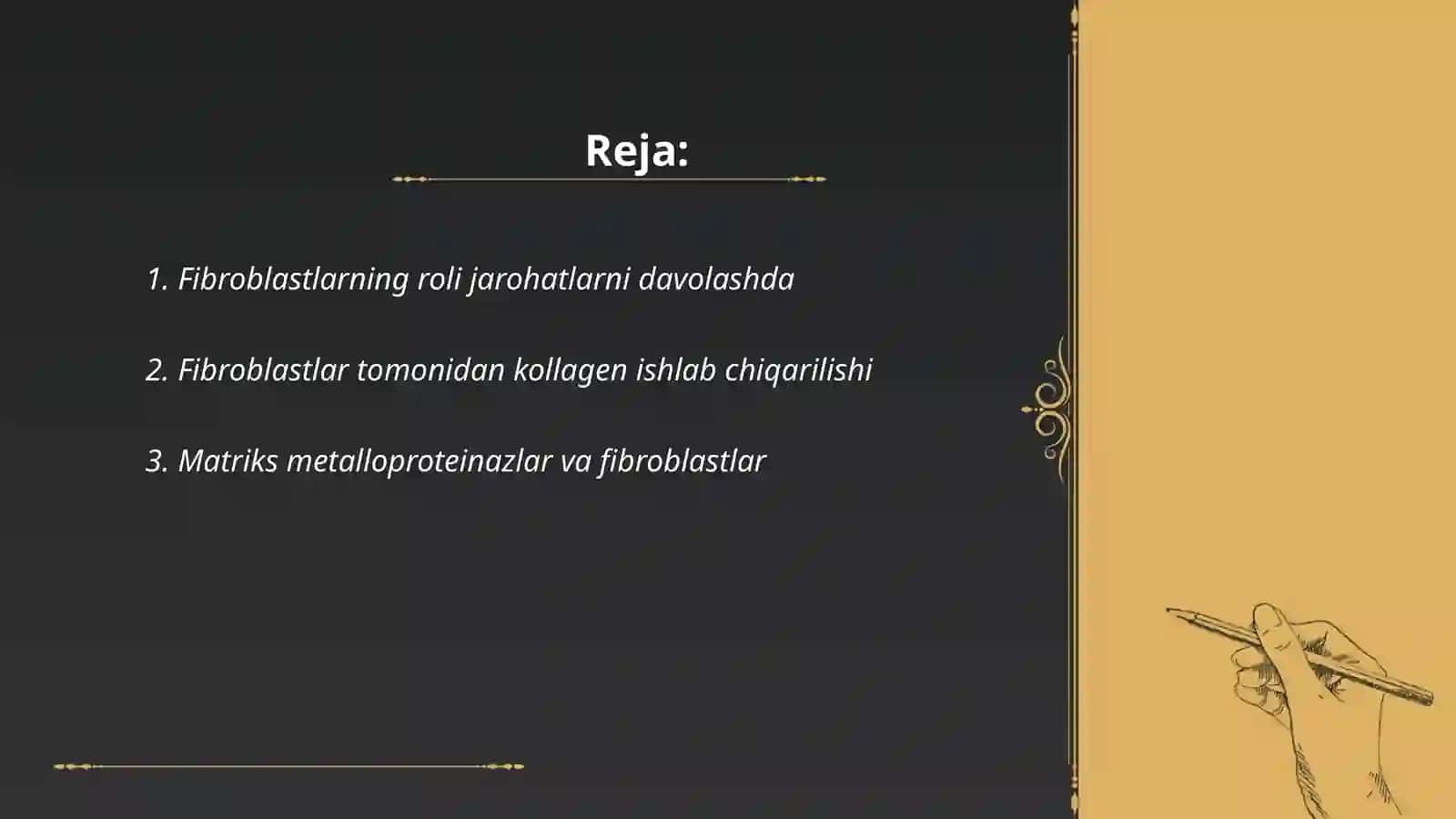 Fibroblastlarning jarohatning bitishi va chandiq hosil boʻlishi 2