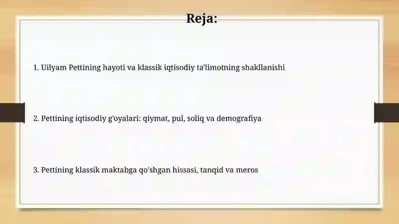 U.Petti Angliya klassik iqtisodiy ta'limoti 2