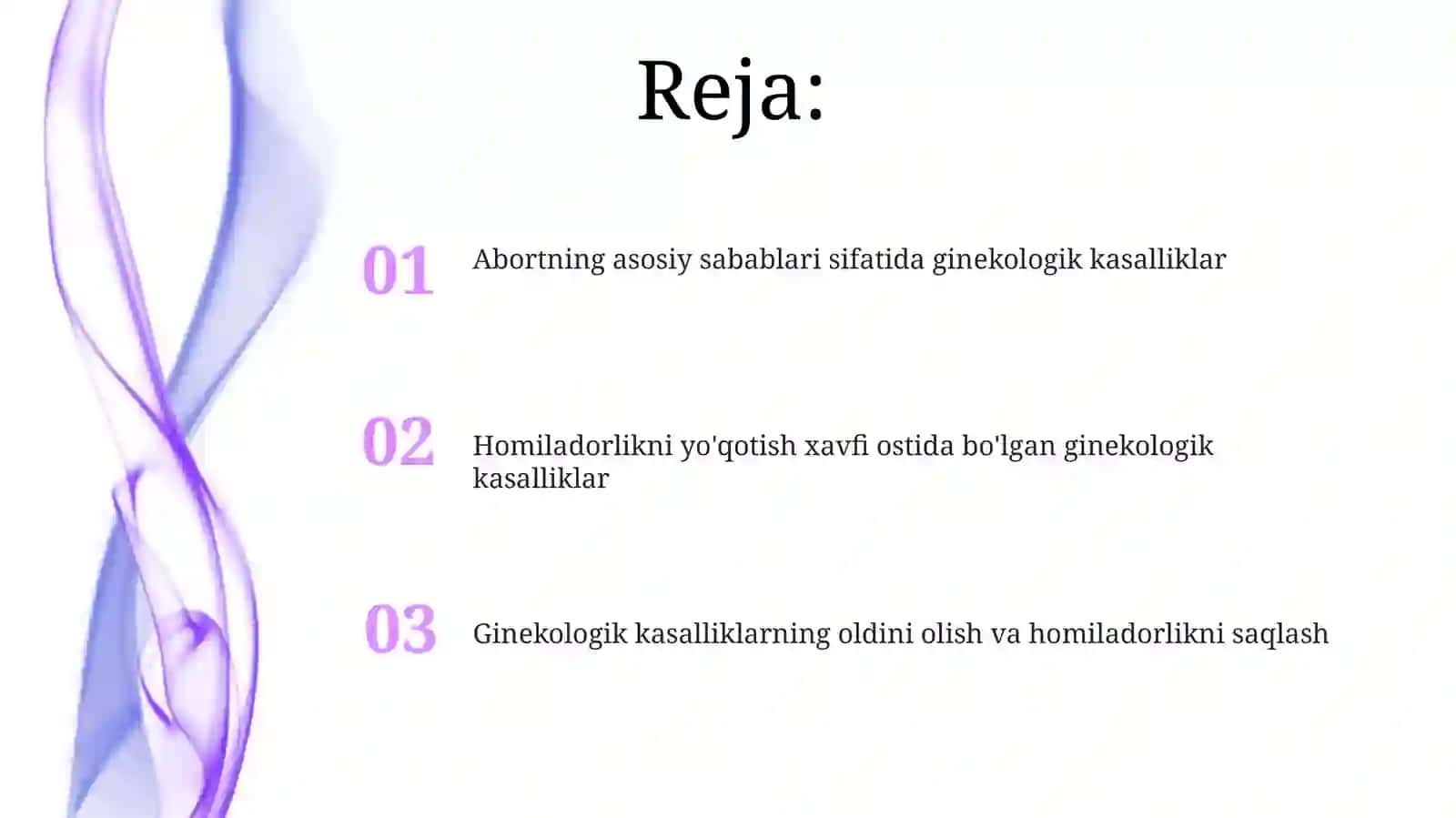 Ginekologik kasallik—ugroza preryvaniya 2