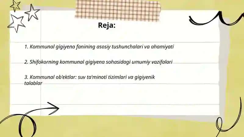 Kommunal gigiyena fanini o'rganishda shifokorning vazifalari 2