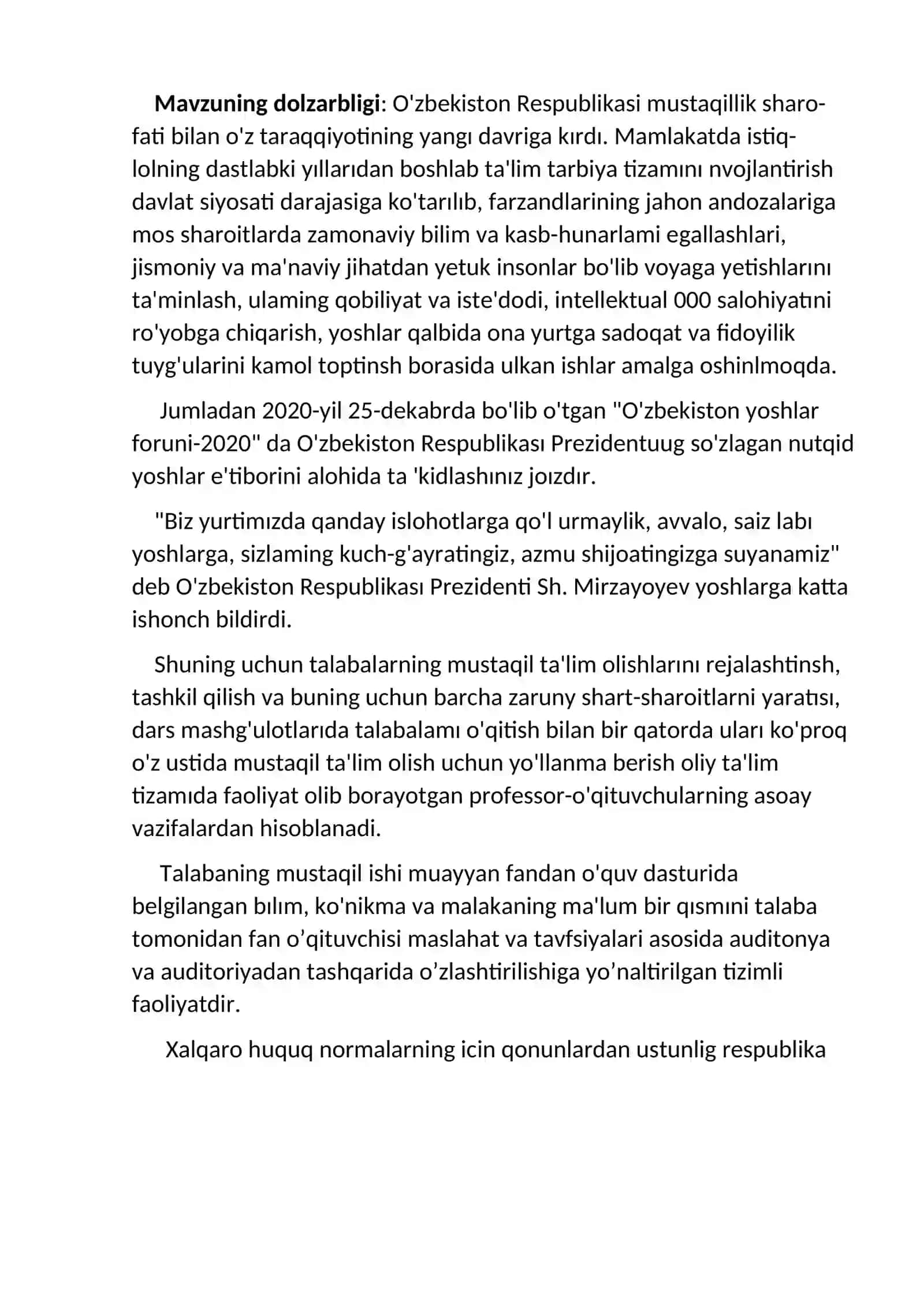 Oʻzbekistonning tinchliksevar tashqi siyosati va uning jahon hamjamiyati tomonidan tan olinishi 2
