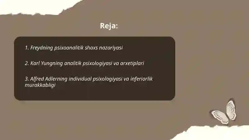 Freydning psixoanalitik shaxs nazariyasi 2