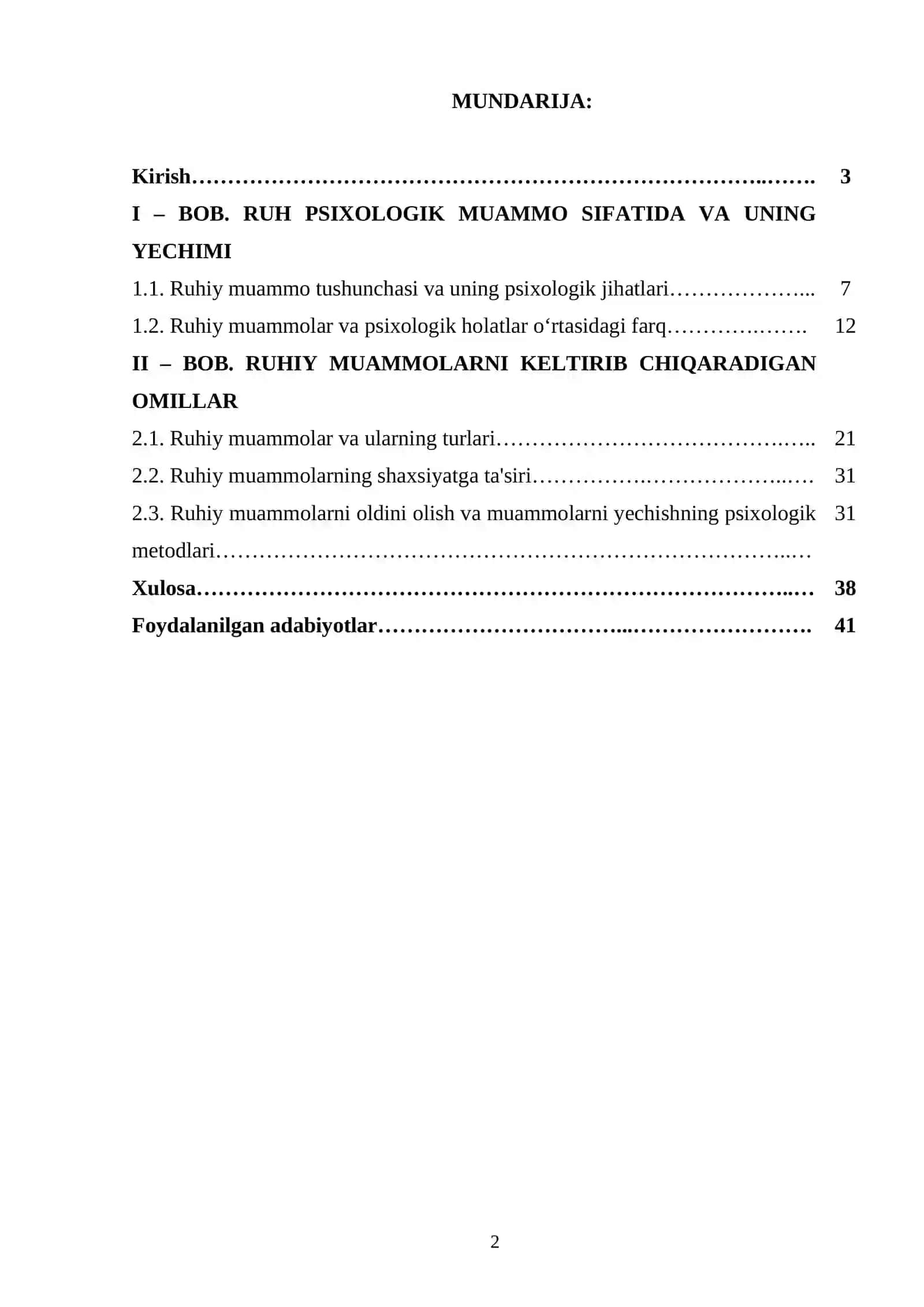 Ruh psixоlоgik muаmmо sifаtidа vа uning yechimi. 2