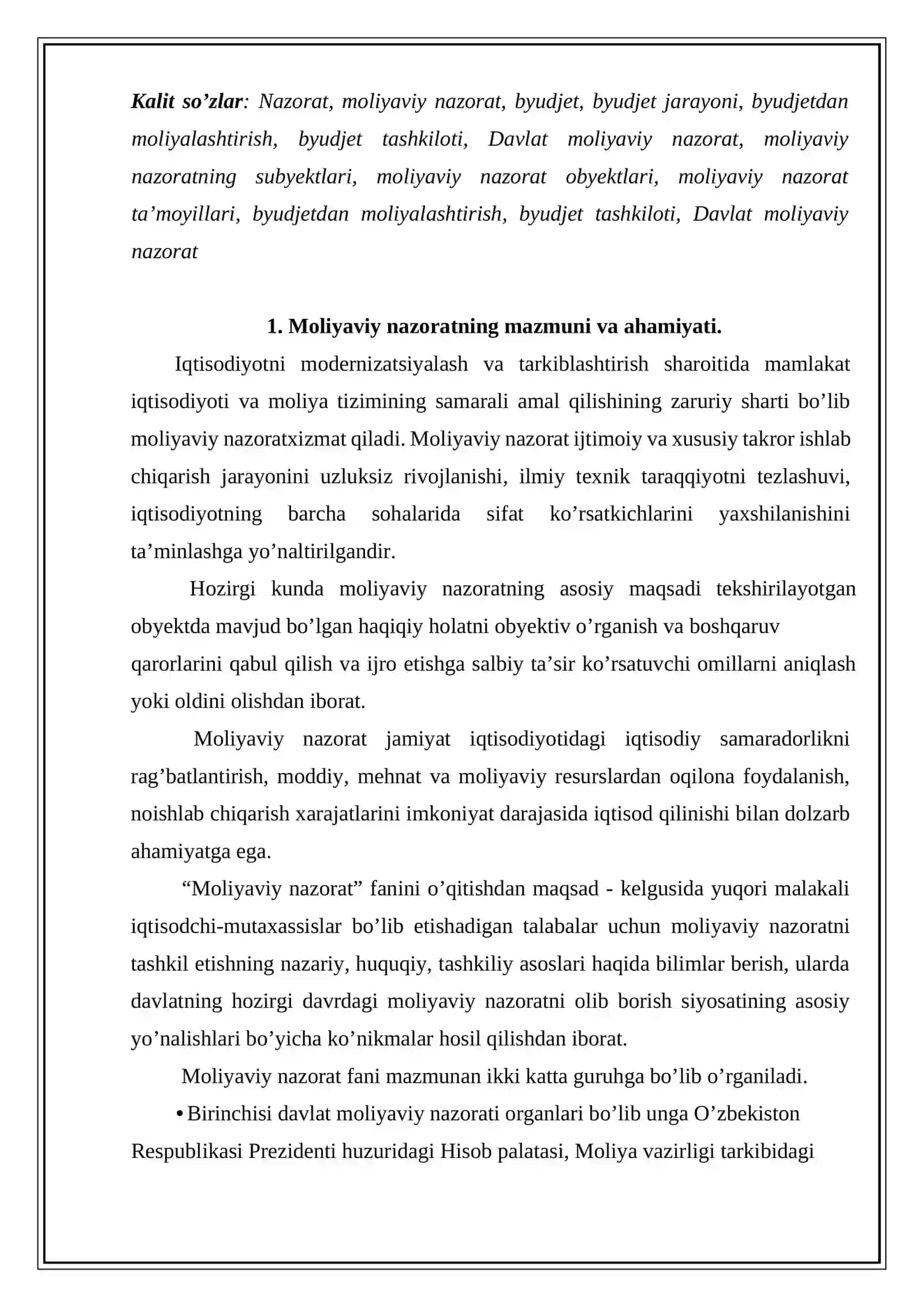 Moliyaviy nazoratni tashkil etishning nazariy va huquqiy asoslari 2
