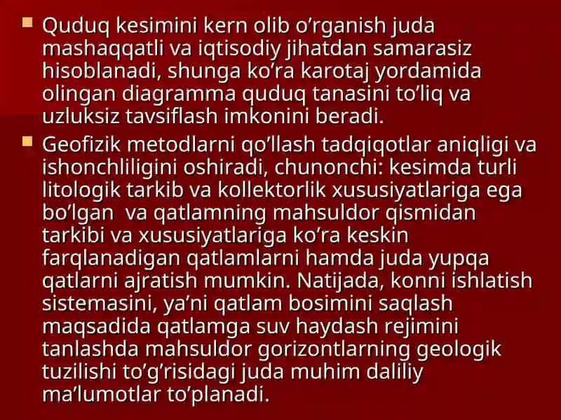 Quduqlarni kon geofizik tadqiqot qilish 2