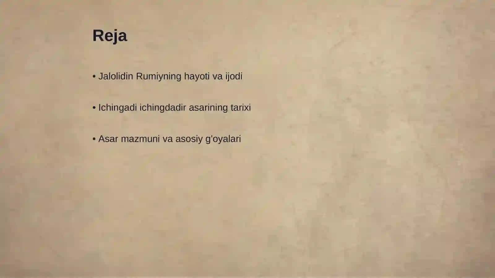 Jalolidin Rumiyning Ichingadi ichingdadir asariga 2