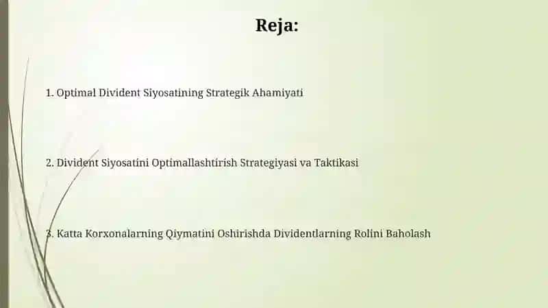 Optimal Divident Siyosatining Strategik Ahamiyati 2