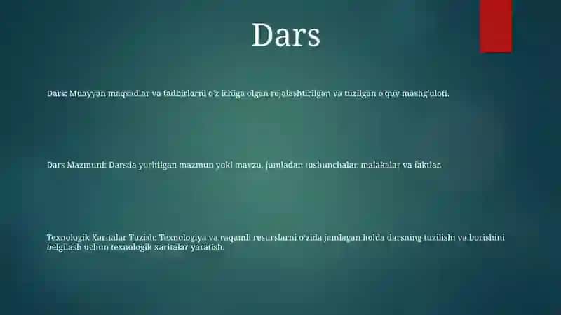 Texnologik Xaritalar Tuzish 2