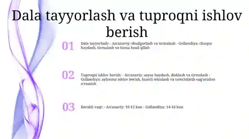 Kartoshka Yetishtirishni Qiyosiy Jadvali 2