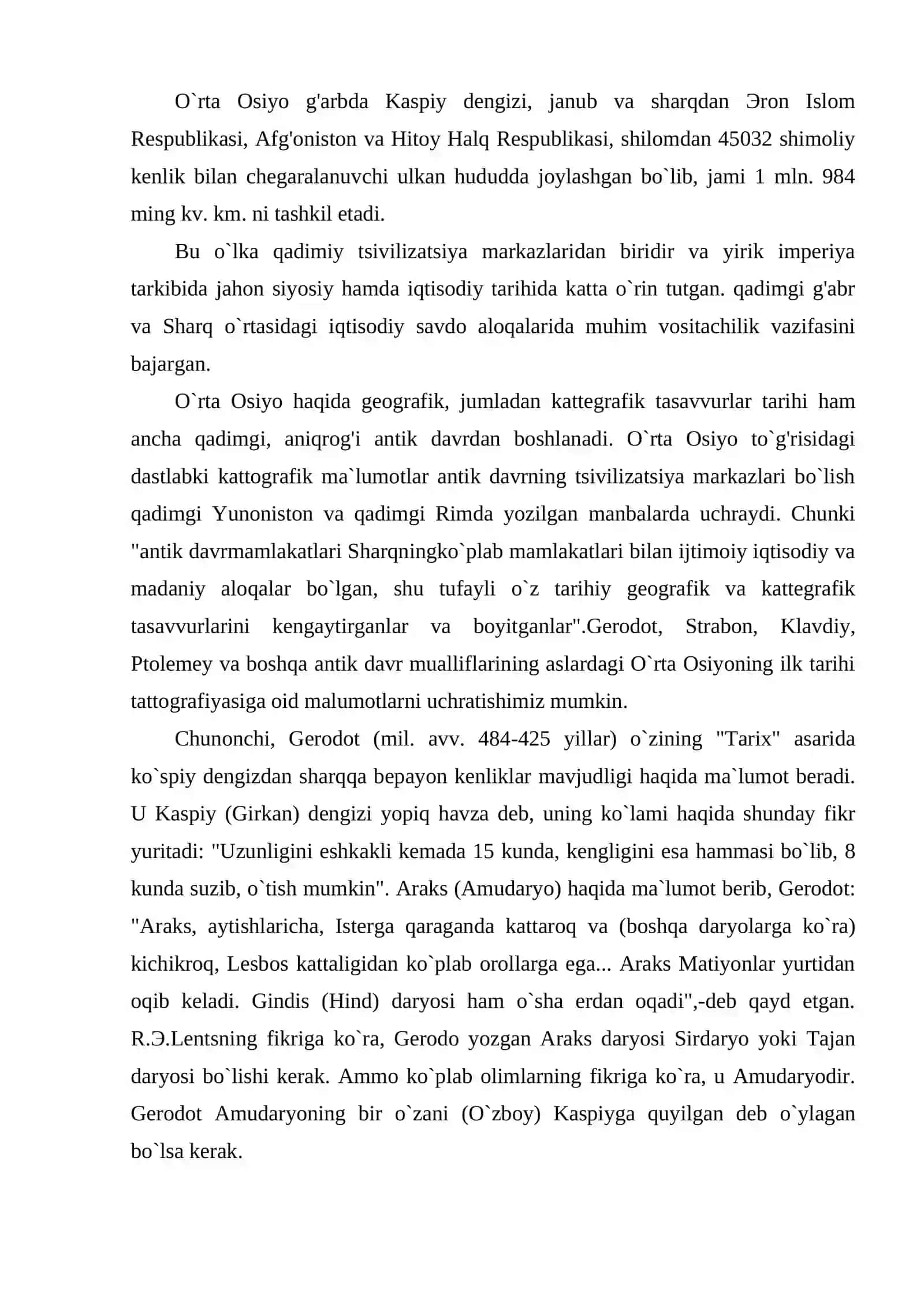 Qadimgi davr O`rta Osiyo tarixiy geografiyasi 2