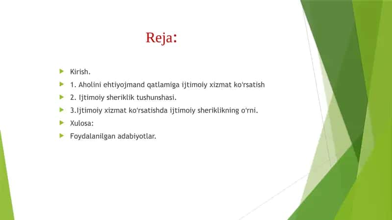 Ijtimoiy xizmat ko’rsatishda ijtimoiy sheriklikning o’rni 2
