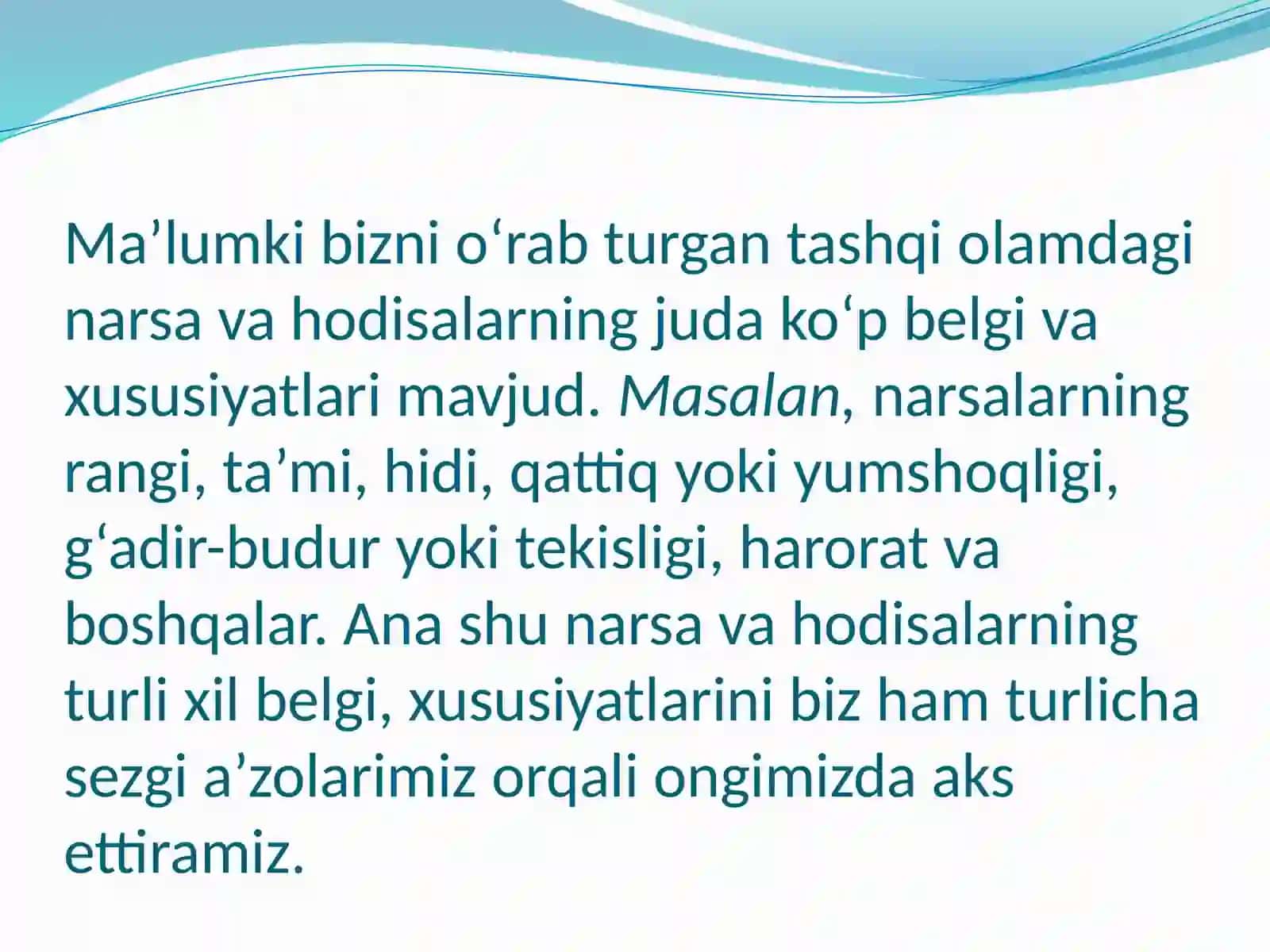 Sezgilarning nerv-fiziologik asoslari 2