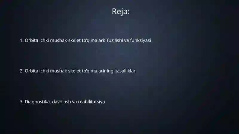 Orbita ichki mushak-skelet to‘qimalari 2