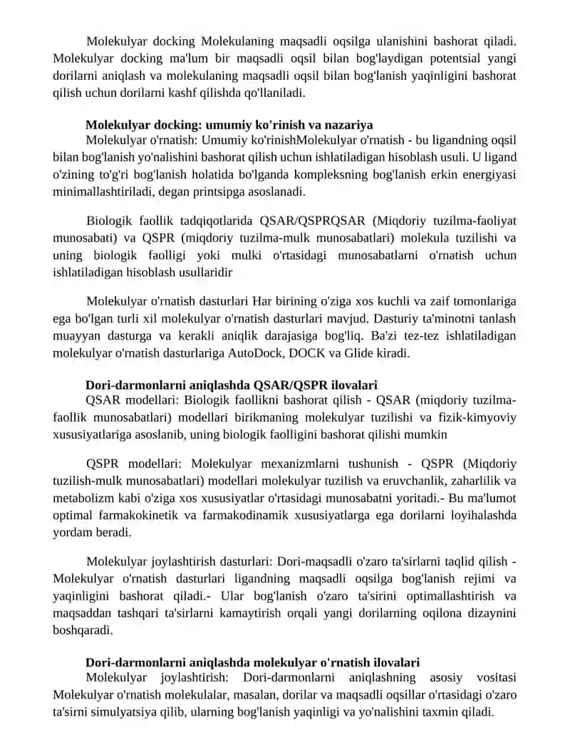Moddalarning Biologik Faolliklarini O’Rganish 2