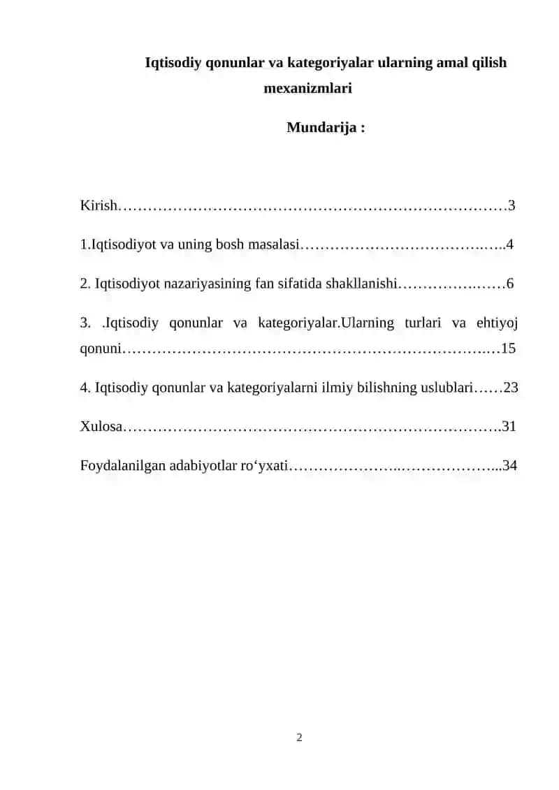Iqtisodiy qonunlar va kategoriyalar ularning amal qilish mexanizmlari 2