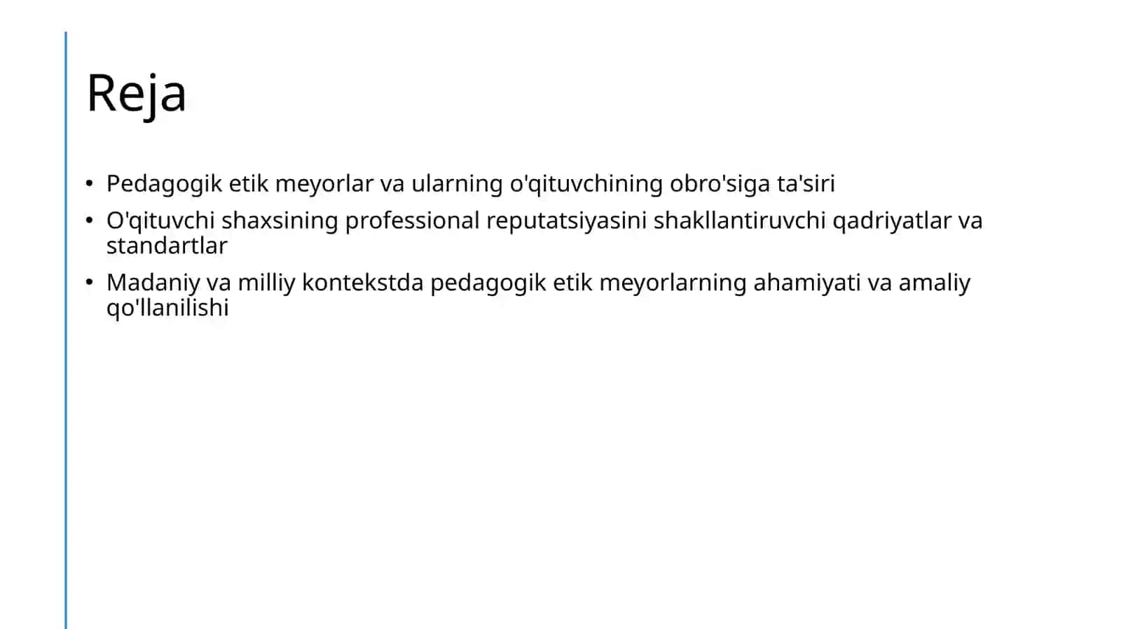 Oʻqituvchishaxsiningobroʻeʼtiborinibelgilovchipedagogiketikmeyorlar 2