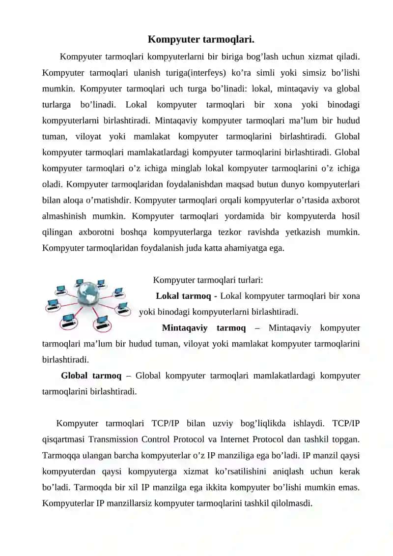 Tarmoq texnologiyalari 2