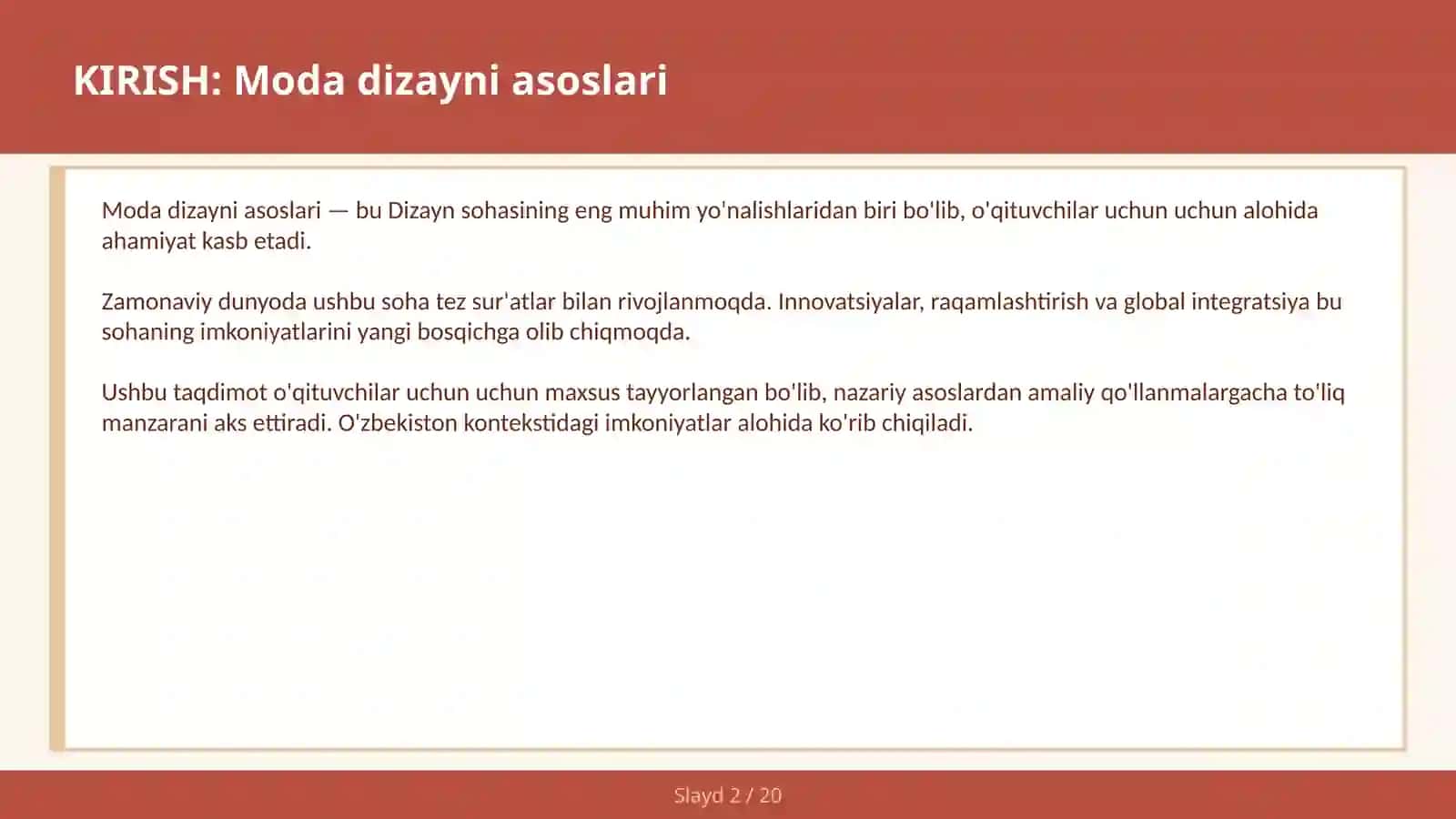 MODA DIZAYNI ASOSLARI 2