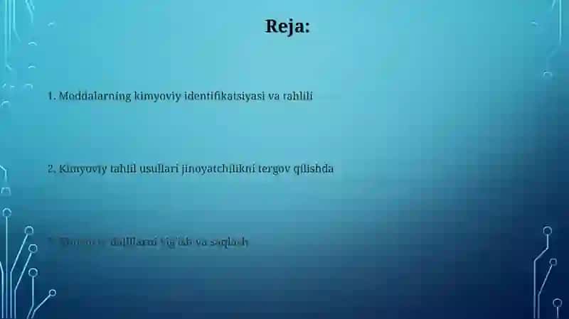 Kriminalistikada kimyoning orni 2