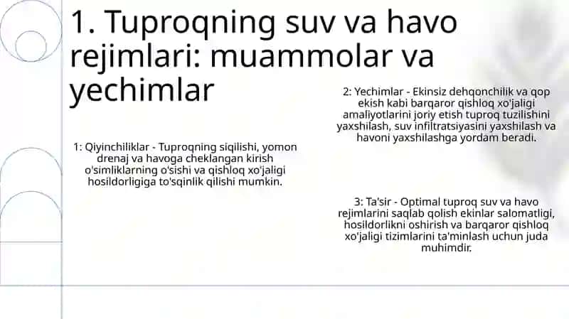 Tuproqning Suv Va Havo Rejimlarini Yaxshilash 2